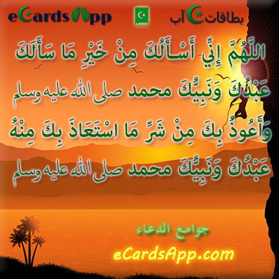اللهم إني أسألك من خير ما سألك عبدك ونبيك محمد صلى الله عليه وسلم ، وأعوذ بك من شر ما استعاذ بك منه عبدك ونبيك محمد صلى الله عليه وسلم